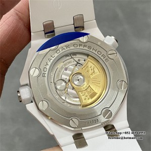 APSF SA3120 AP Royal Oak Offshore 42mm 15707 Ceramic Bezel White Dial White Rubber Strap - Image 9