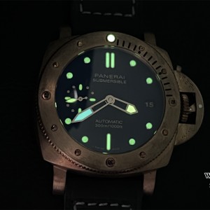 VSF P9000 PAM1074 42mm Submersible Bronze Blue Dial Blue Leather Strap - Image 5