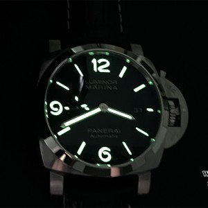 VSF P9000 PAM1312 44mm Luminor Black Dial Black Leather Strap - Image 4