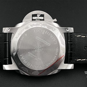VSF P9000 PAM1312 44mm Luminor Black Dial Black Leather Strap - Image 8