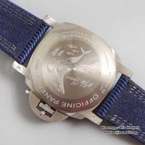 VSF P9000 PAM985 47mm Submersible MIKE HORN Titanium Black Dial Blue Nylon Strap - Image 9