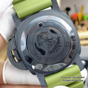 VSF P9000 PAM961 47mm Submersible Carbon Black Dial Green Rubber Strap - Image 7