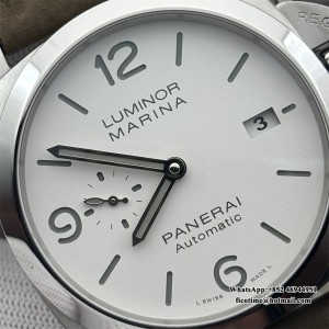 VSF P9000 PAM1314 44mm Luminor White Dial Brown Leather Strap - Image 9