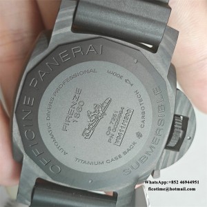 VSF P9010 PAM960 42mm Submersible Carbon Black Dial Black Rubber Strap - Image 7