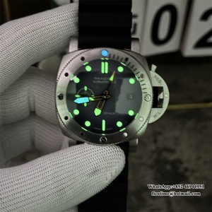 VSF P9000 PAM1323 44mm Submersible GMT Gradient Grey Dial Black Rubber Strap - Image 6