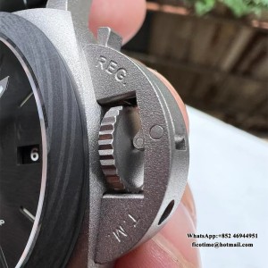 VSF P9010 PAM1096 42mm Luminor GMT Titanium Black Dial Black Leather Strap - Image 8