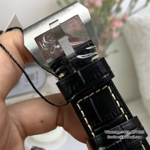 VSF P9000 PAM312 44mm Luminor Black Dial Black Leather Strap - Image 3