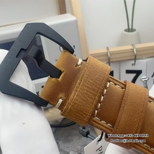 VSF P9000 PAM1441 44mm Luminor GMT Carbon Black Dial Brown Leather Strap - Image 4