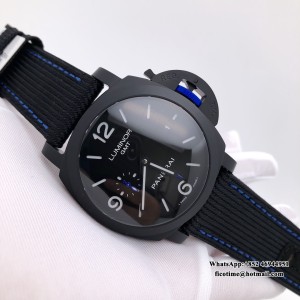 VSF P9010 PAM1176 44mm Luminor GMT Bucherer Blue Black Dial Black Nylon Strap - Image 5