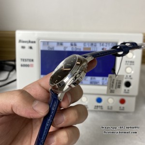 VSF P9000 PAM927 42mm Luminor Due Blue Dial Blue Leather Strap - Image 5