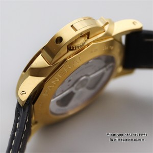 VSF P9010 PAM115 44mm Luminor YG Grey Dial Black Leather Strap - Image 5