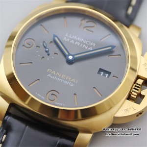 VSF P9010 PAM115 44mm Luminor YG Grey Dial Black Leather Strap - Image 6