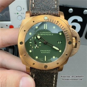 VSF P9000 PAM382 47mm Submersible Bronze Green Dial Green Leather Strap - Image 2