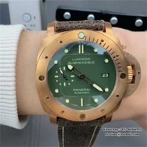 VSF P9000 PAM382 47mm Submersible Bronze Green Dial Green Leather Strap - Image 8