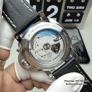 VSF P9000 PAM359 44mm Luminor Black Dial Black Leather Strap - Image 2