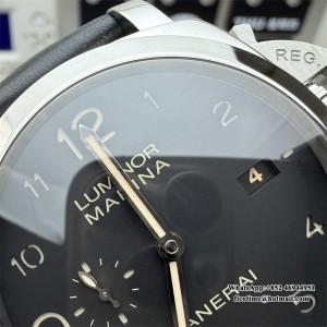 VSF P9000 PAM359 44mm Luminor Black Dial Black Leather Strap - Image 5