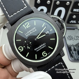 VSF P9010 PAM1118 44mm Luminor Carbon Black Dial Black Nylon Strap - Image 3