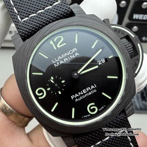 VSF P9010 PAM1118 44mm Luminor Carbon Black Dial Black Nylon Strap - Image 6