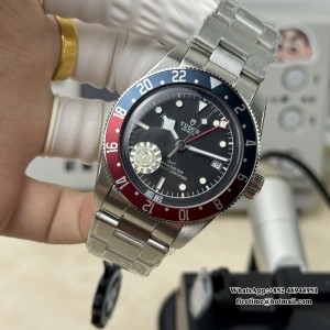 ZF A2836 Black Bay GMT 41mm Blue/Red Bezel Black Dial SS Bracelet - Image 5