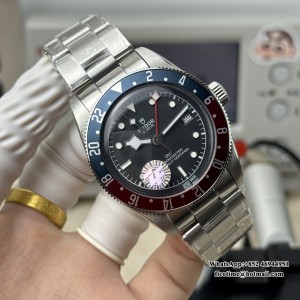 ZF A2836 Black Bay GMT 41mm Blue/Red Bezel Black Dial SS Bracelet - Image 7