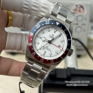 ZF A2824 Black Bay GMT 41mm Blue/Red Bezel White Dial SS Bracelet - Image 5