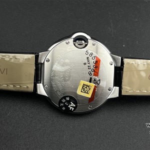 AF NH05A Ballon Bleu De Cartier 33mm White Dial Black Leather Strap - Image 3