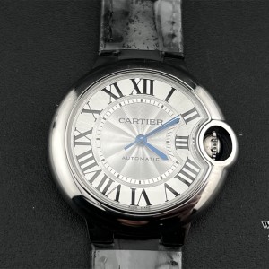 AF NH05A Ballon Bleu De Cartier 33mm White Dial Black Leather Strap - Image 4