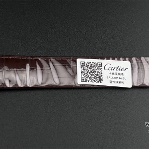 AF A2824 Ballon Bleu De Cartier 42mm RG White Dial Brown Leather Strap - Image 8