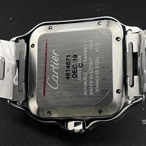 BVF MY9015 Santos Large 40mm Black Bezel Grey Dial SS Bracelet - Image 3