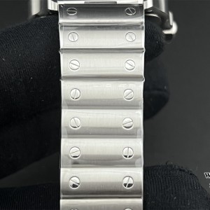 BVF MY9015 Santos Large 40mm Black Bezel Grey Dial SS Bracelet - Image 7