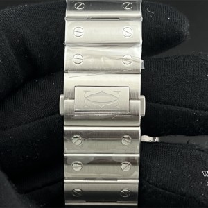 BVF MY9015 Santos Large 40mm Black Bezel Grey Dial SS Bracelet - Image 8