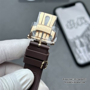 PPF A324SC Nautilus 5711 40mm RG Grey Dial Brown Rubber Strap - Image 6