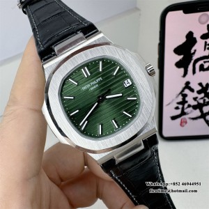 3KF A324SC Nautilus 5711 40mm Green Dial Black Leather Strap - Image 4