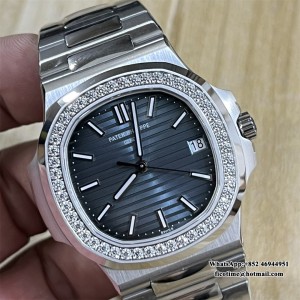 3KF A324SC Nautilus 5713 40mm Diamond Bezel Blue Dial SS Bracelet - Image 6