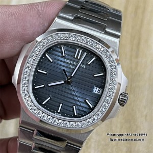 3KF A324SC Nautilus 5713 40mm Diamond Bezel Blue Dial SS Bracelet - Image 7