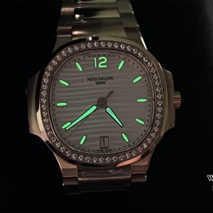 PPF A324SC Nautilus 7118 35.2mm Diamond Bezel RG White Dial RG Bracelet - Image 4