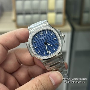 3KF A324SC Nautilus 7118 35.2mm Diamond Bezel Blue Dial SS Bracelet - Image 3