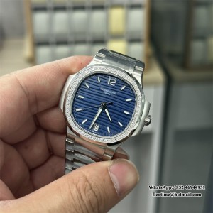 3KF A324SC Nautilus 7118 35.2mm Diamond Bezel Blue Dial SS Bracelet - Image 6