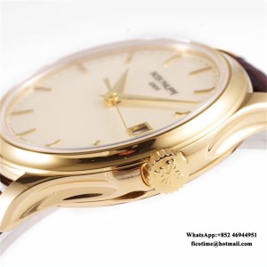 ZF A324SC Calatrava 5227 39mm RG White Dial Black Leather Strap - Image 3