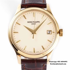 ZF A324SC Calatrava 5227 39mm RG White Dial Black Leather Strap - Image 8