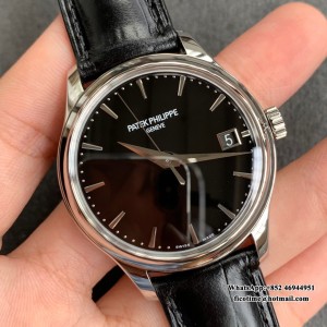 ZF A324SC Calatrava 5227 39mm Black Dial Black Leather Strap - Image 3