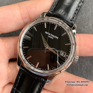 ZF A324SC Calatrava 5227 39mm Black Dial Black Leather Strap - Image 9