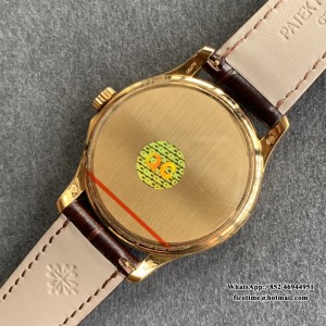 ZF A324SC Calatrava 5227 39mm YG White Dial Brown Leather Strap - Image 7