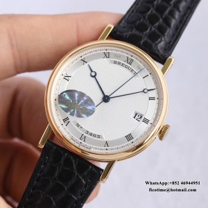 MKSF MY9015 Classique5177-15 38mm YG White Dial Black Leather Strap - Image 5