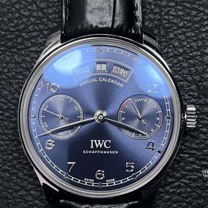 ZF A52850 IWC Portugieser 44mm IW503502 Blue Dial Black Leather Strap - Image 9