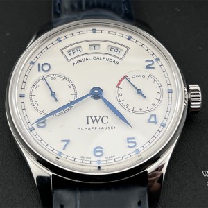 ZF A52850 IWC Portugieser 44mm IW503501 White Dial Blue Leather Strap - Image 4