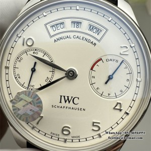 ZF A52850 IWC Portugieser 44mm IW503501 White Dial Black Leather Strap - Image 8