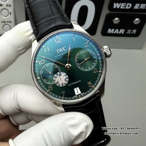 ZF A51011 IWC Portugieser 42mm IW500708 Green Dial Black Leather Strap - Image 5