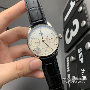 ZF A51011 IWC Portugieser 42mm IW503501 White Dial Black Leather Strap - Image 6