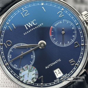 ZF A51011 IWC Portugieser 42mm IW500710 Blue Dial Black Leather Strap - Image 3